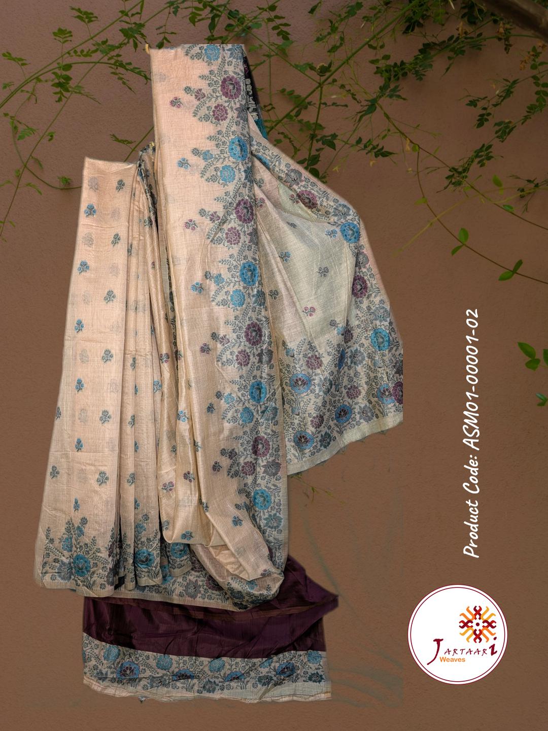 Muga Silk Saree ASM01-00001-02-PRL