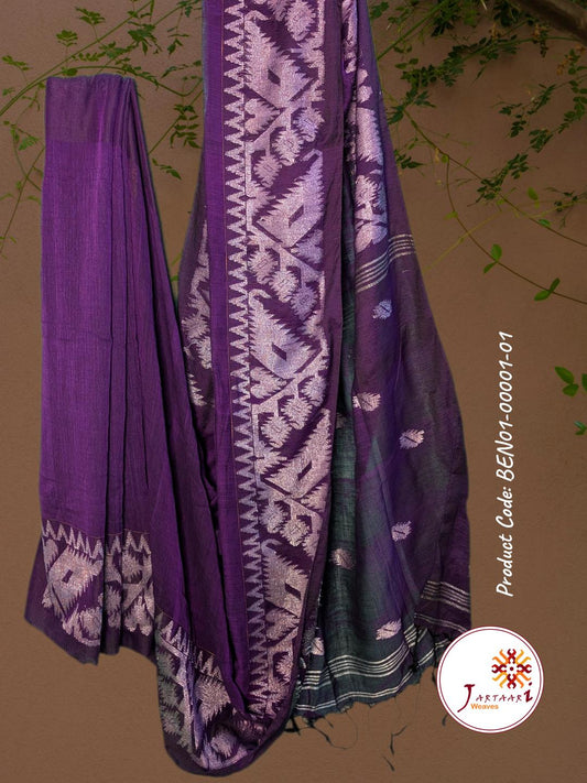 Handloom Linen Saree BEN01-00001-01- PRL