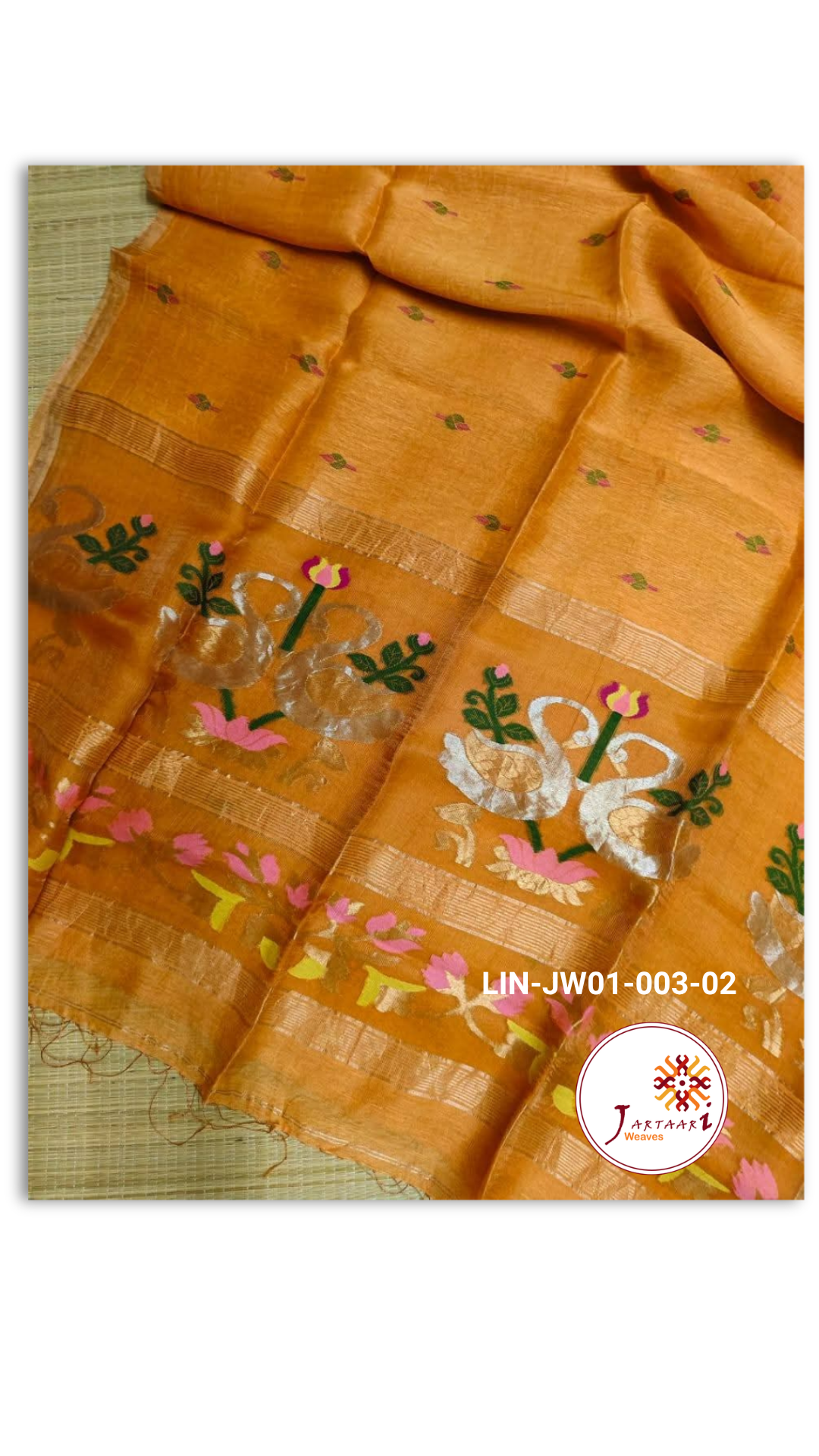 Tissue Silk Linen Paithani inspired saree