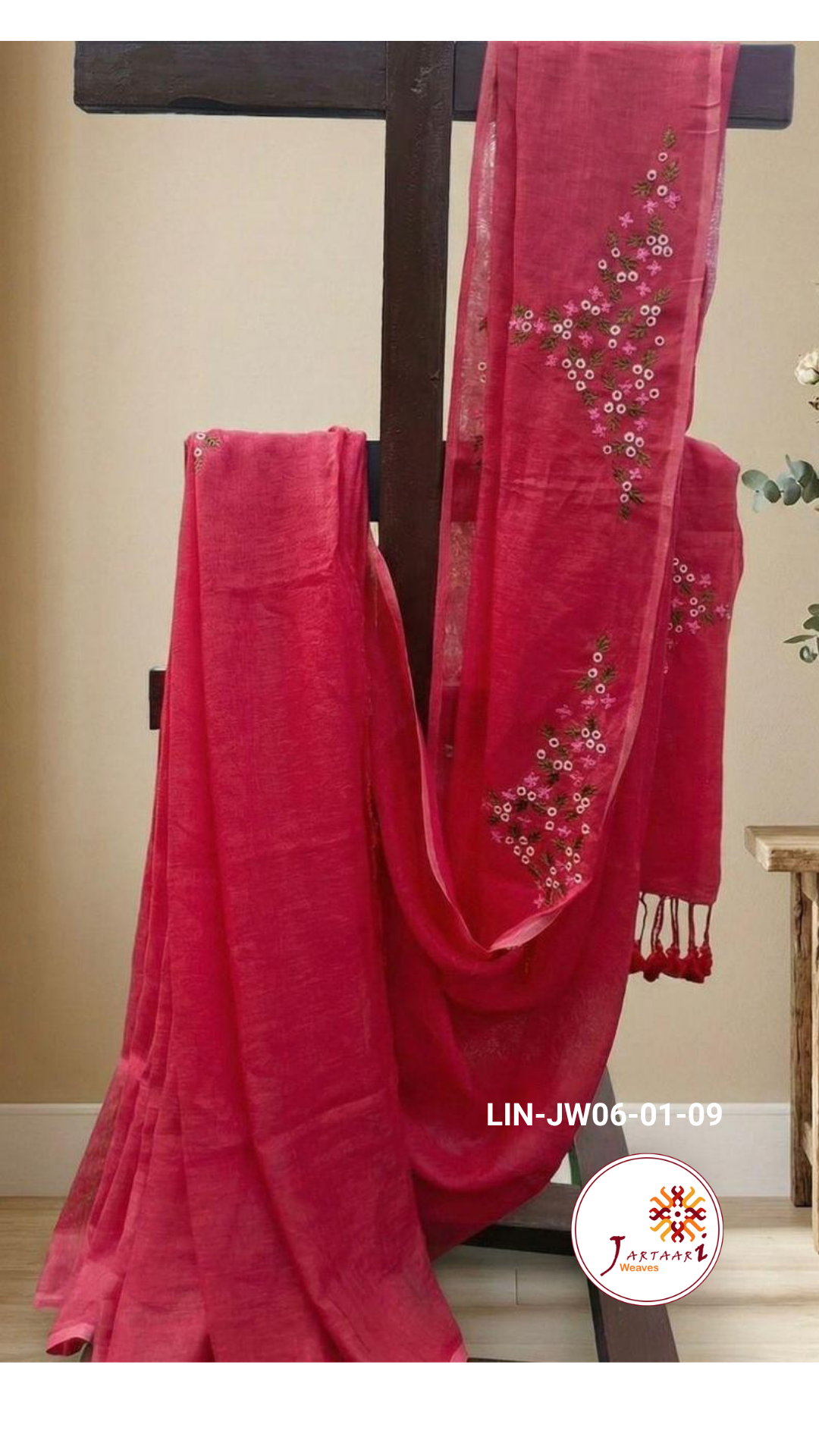 Linen Saree with Hand Work
