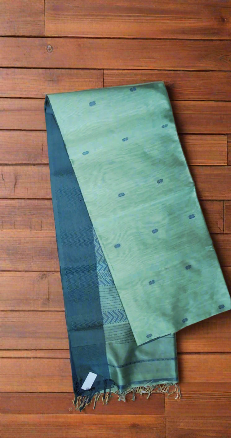 Maheshwari Handloom saree-MAH01-00042-01-GRN
