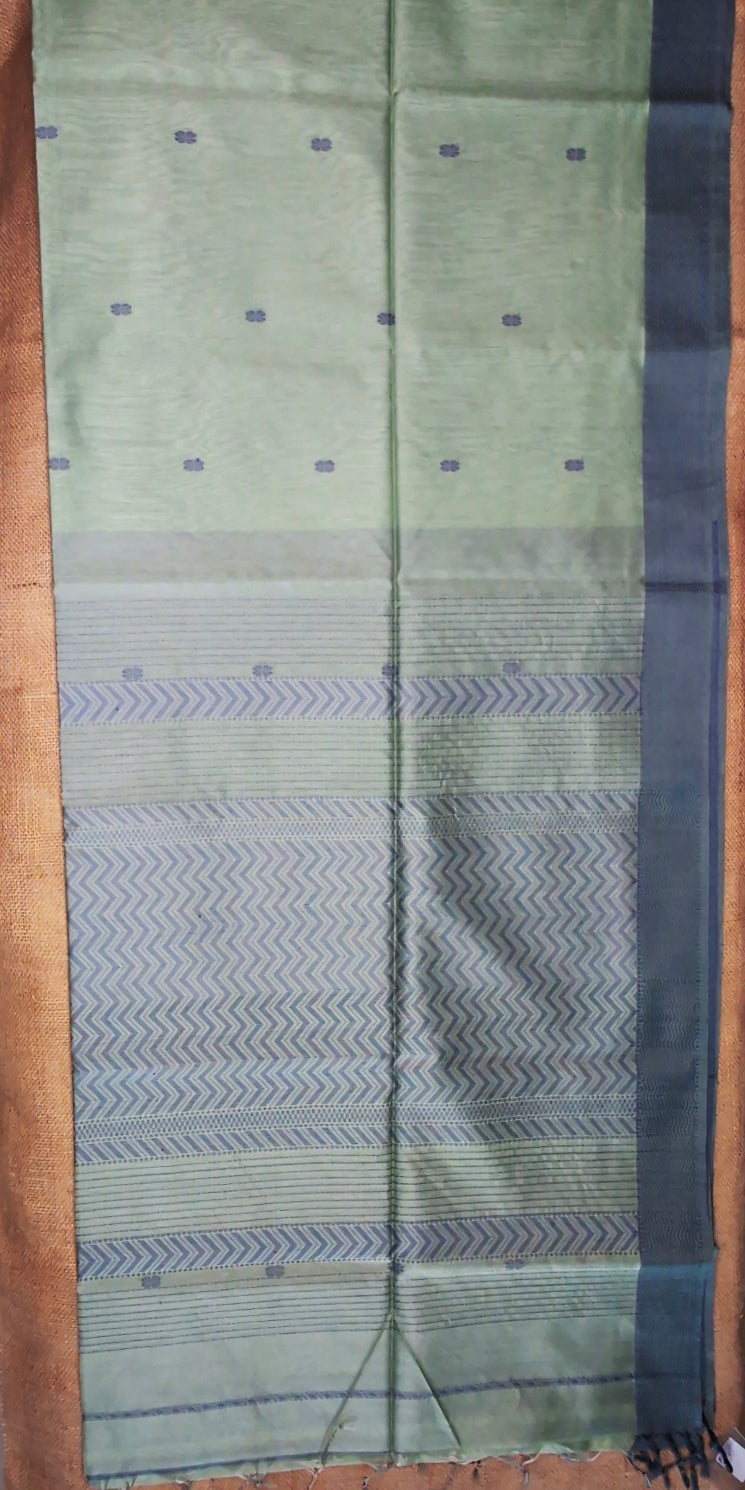 Maheshwari Handloom saree-MAH01-00042-01-GRN