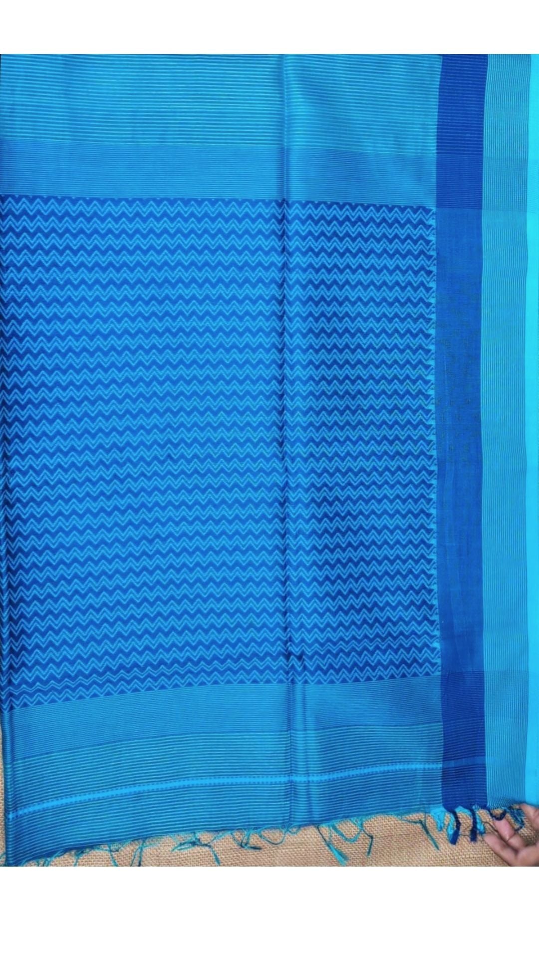 Maheshwari Handloom saree-MAH01-00078-01-SKY