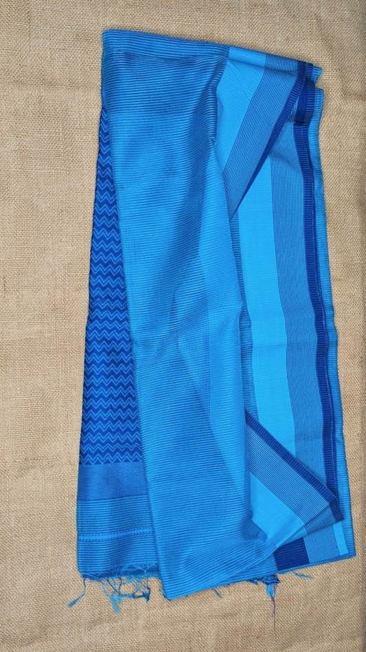 Maheshwari Handloom saree-MAH01-00078-01-SKY