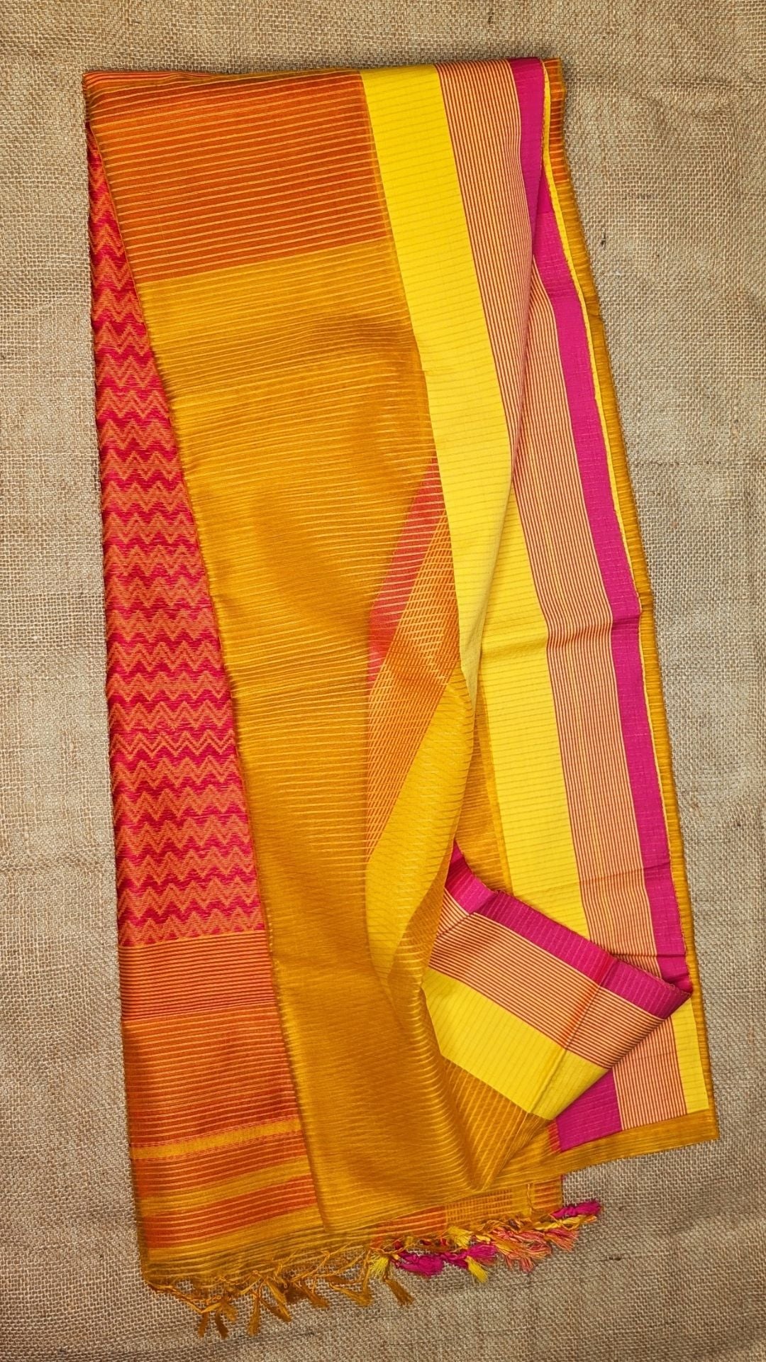 Maheshwari Handloom saree-MAH01-00078-02-YLW