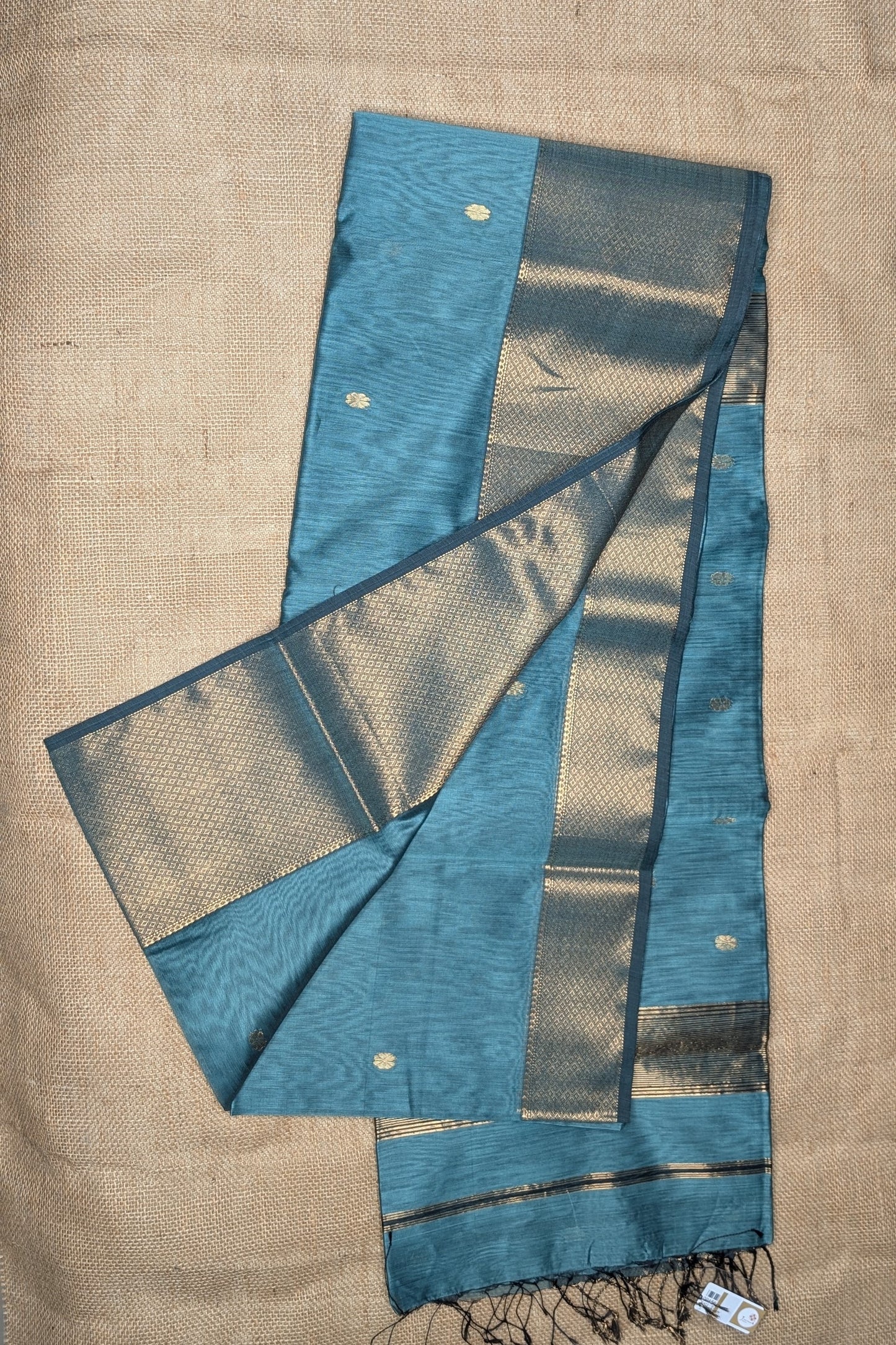 Maheshwari Handloom saree-MAH01-00156-01-GRN