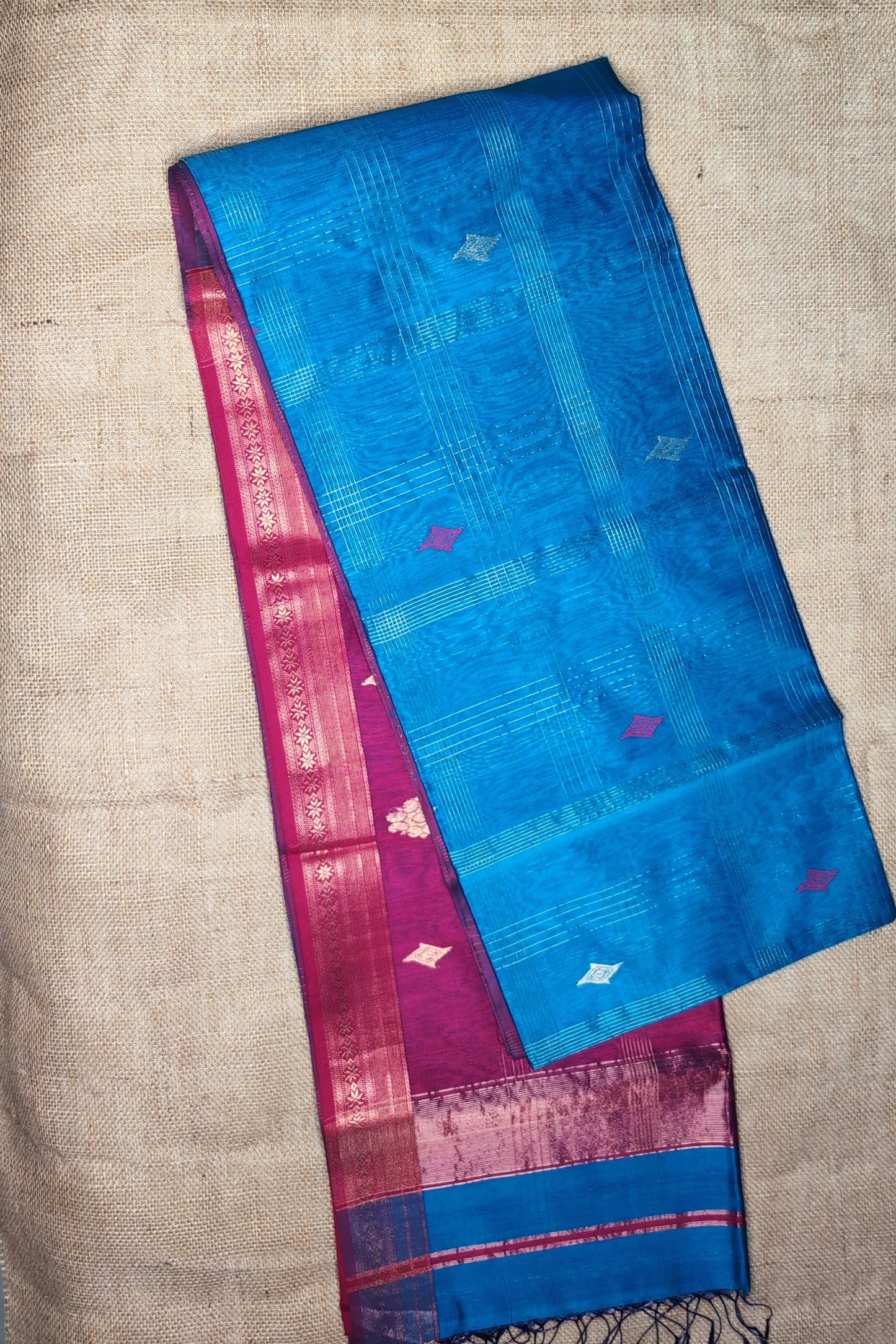 Maheshwari Handloom saree-MAH01-00220-02-SKY