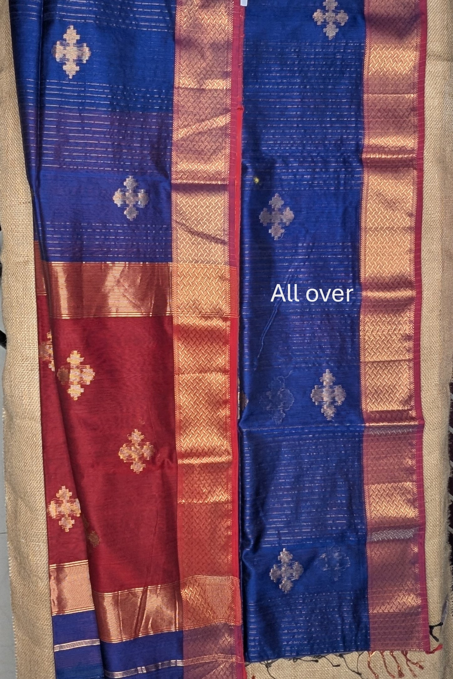 Maheshwari Handloom saree-MAH01-00185-02-BLU