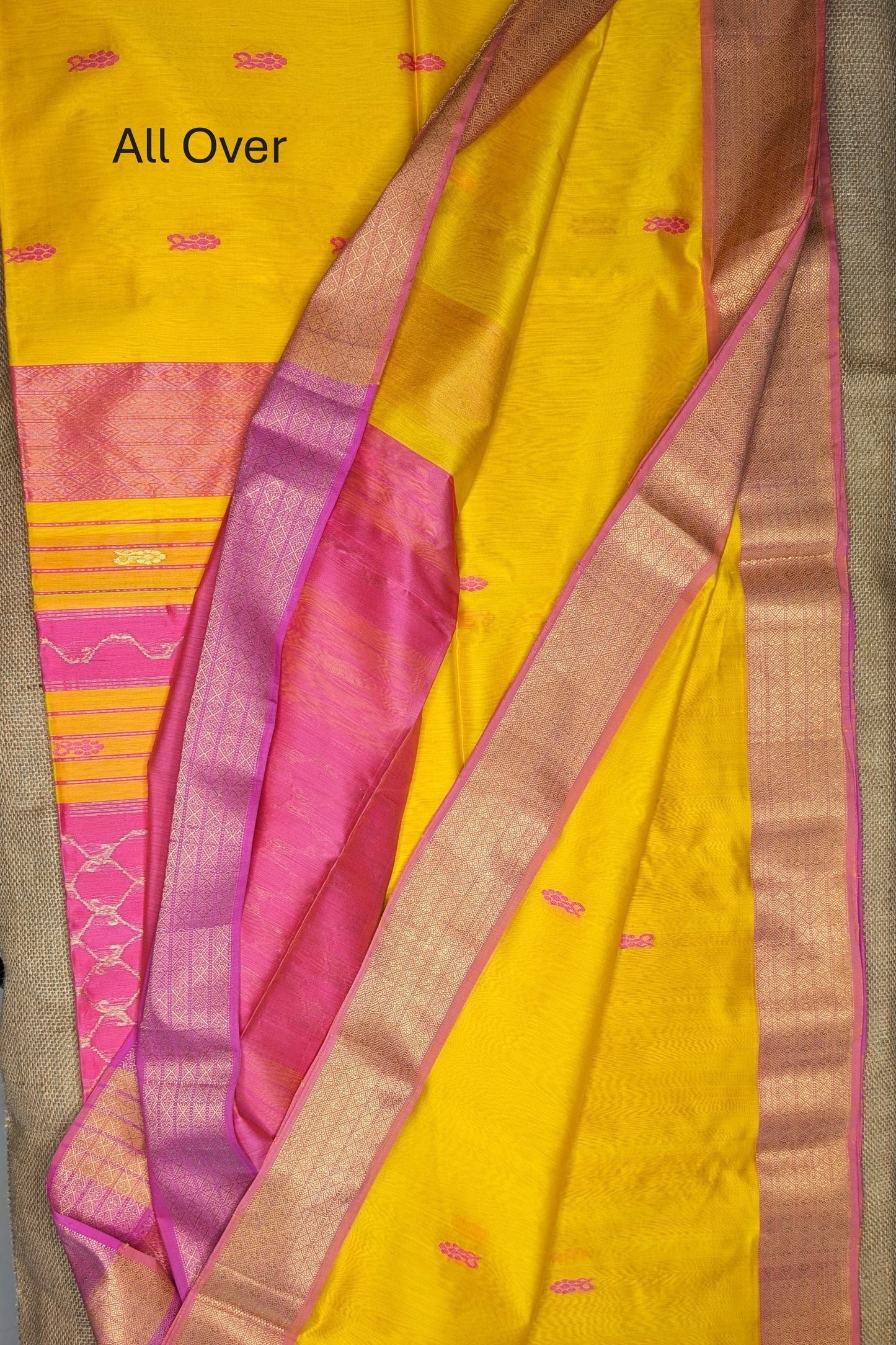 Maheshwari Handloom saree-MAH01-00259-01-YLW