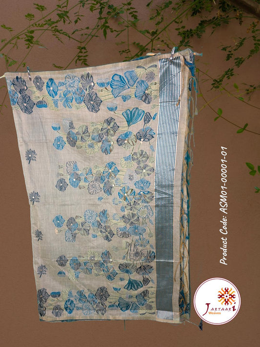 Muga Silk Saree ASM01-00001-01-GRN
