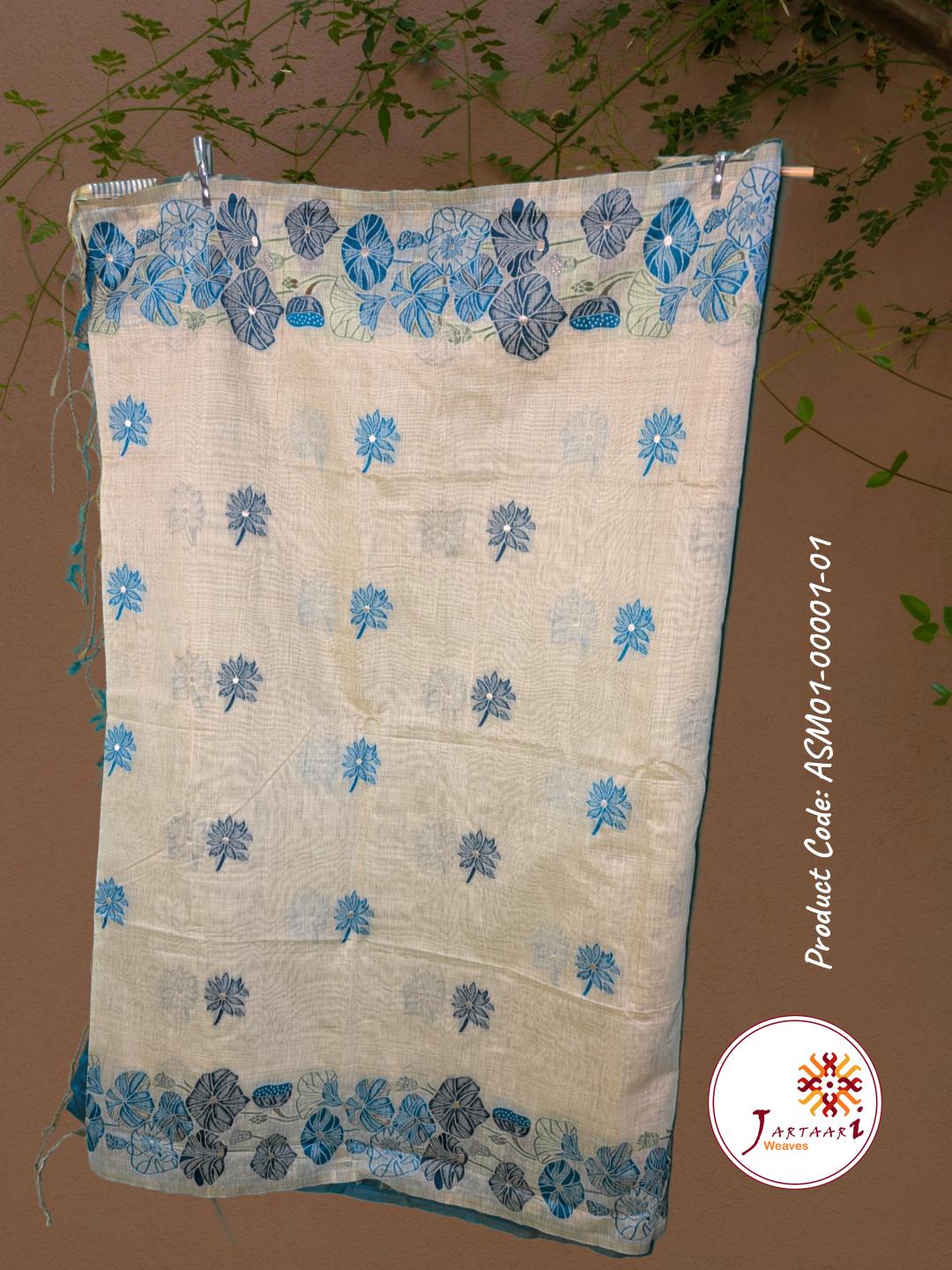 Muga Silk Saree ASM01-00001-01-GRN