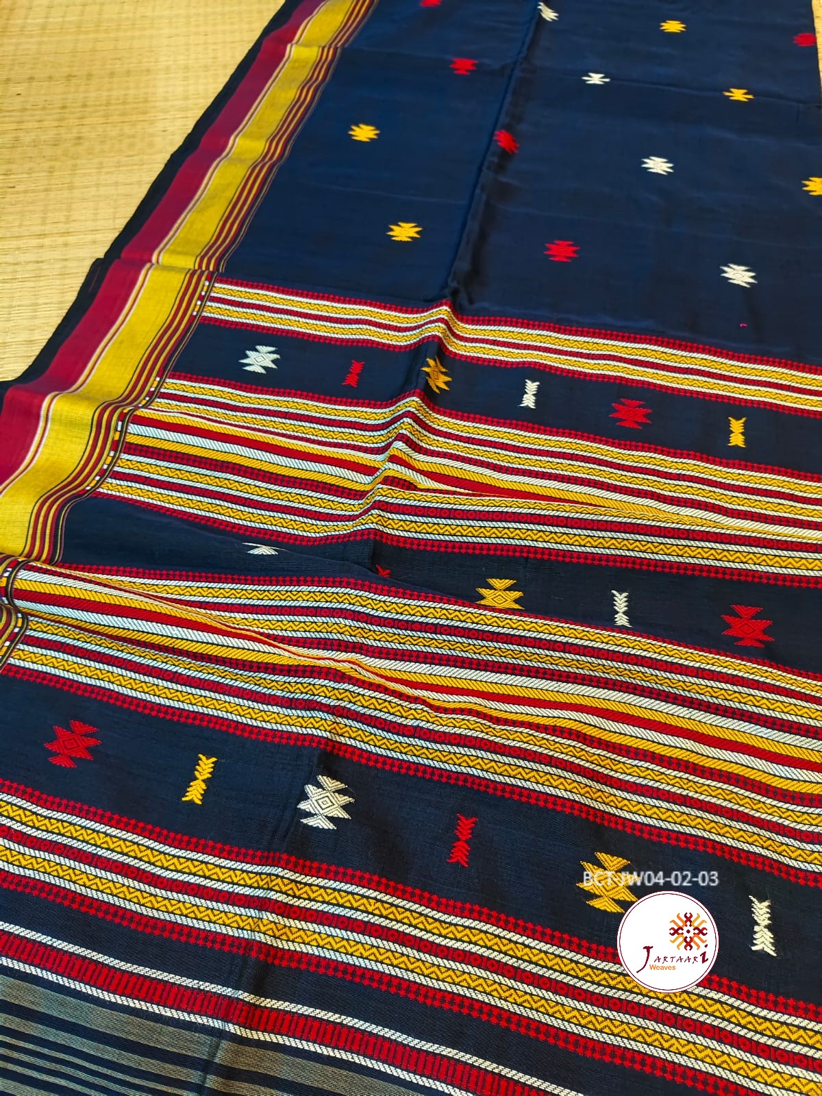 Bengal Cotton Handloom Bhujodi look Saree