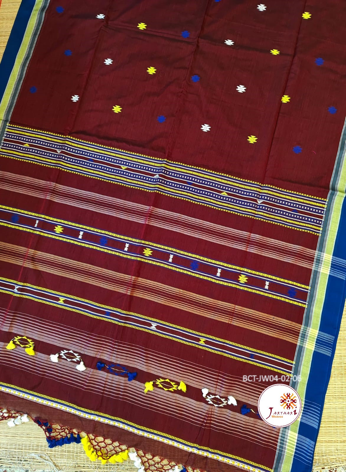 Bengal Cotton Handloom Bhujodi look Saree
