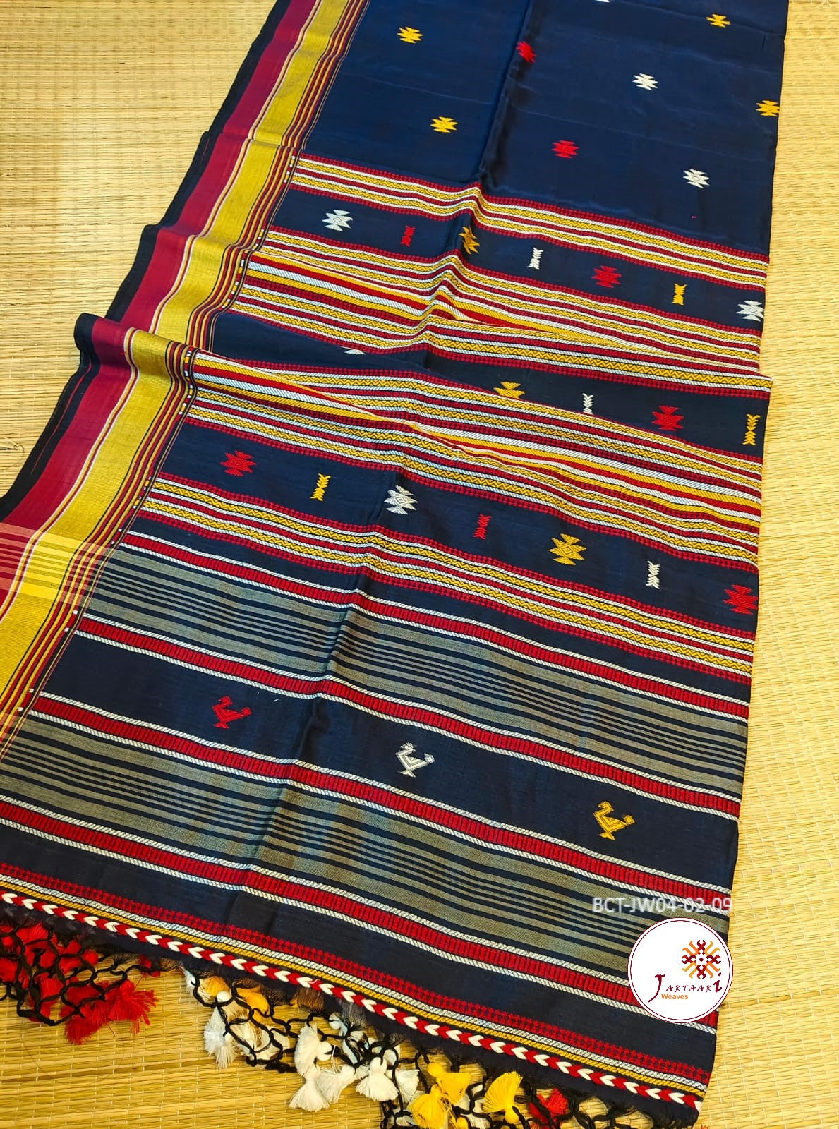 Bengal Cotton Handloom Bhujodi look Saree