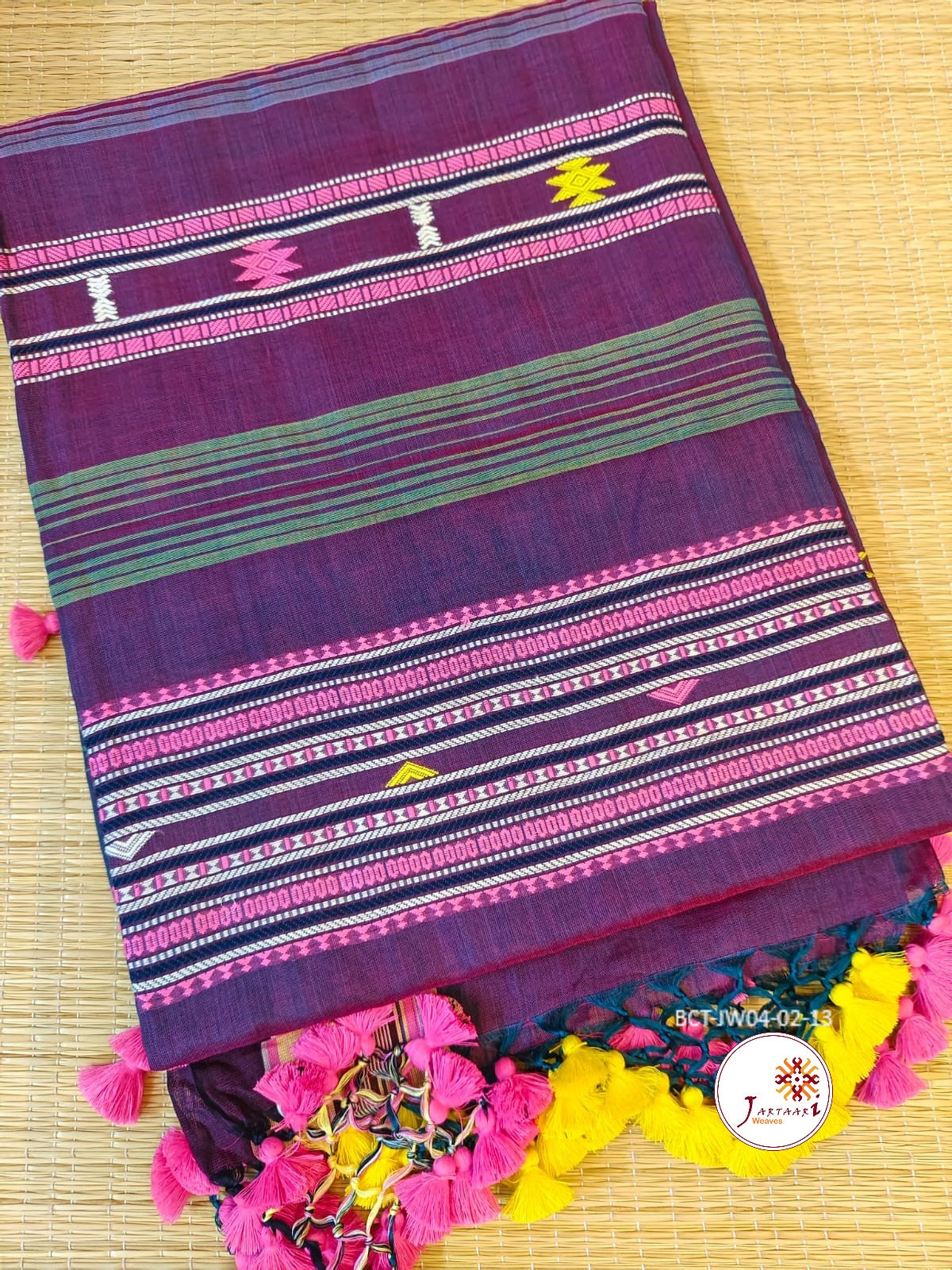 Bengal Cotton Handloom Bhujodi look Saree