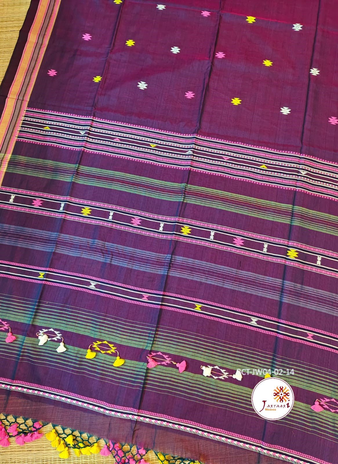 Bengal Cotton Handloom Bhujodi look Saree