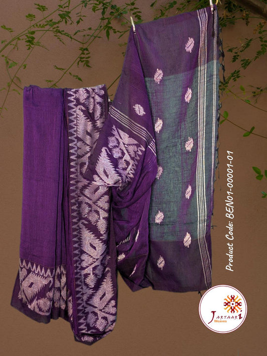 Handloom Linen Saree BEN01-00001-01- PRL