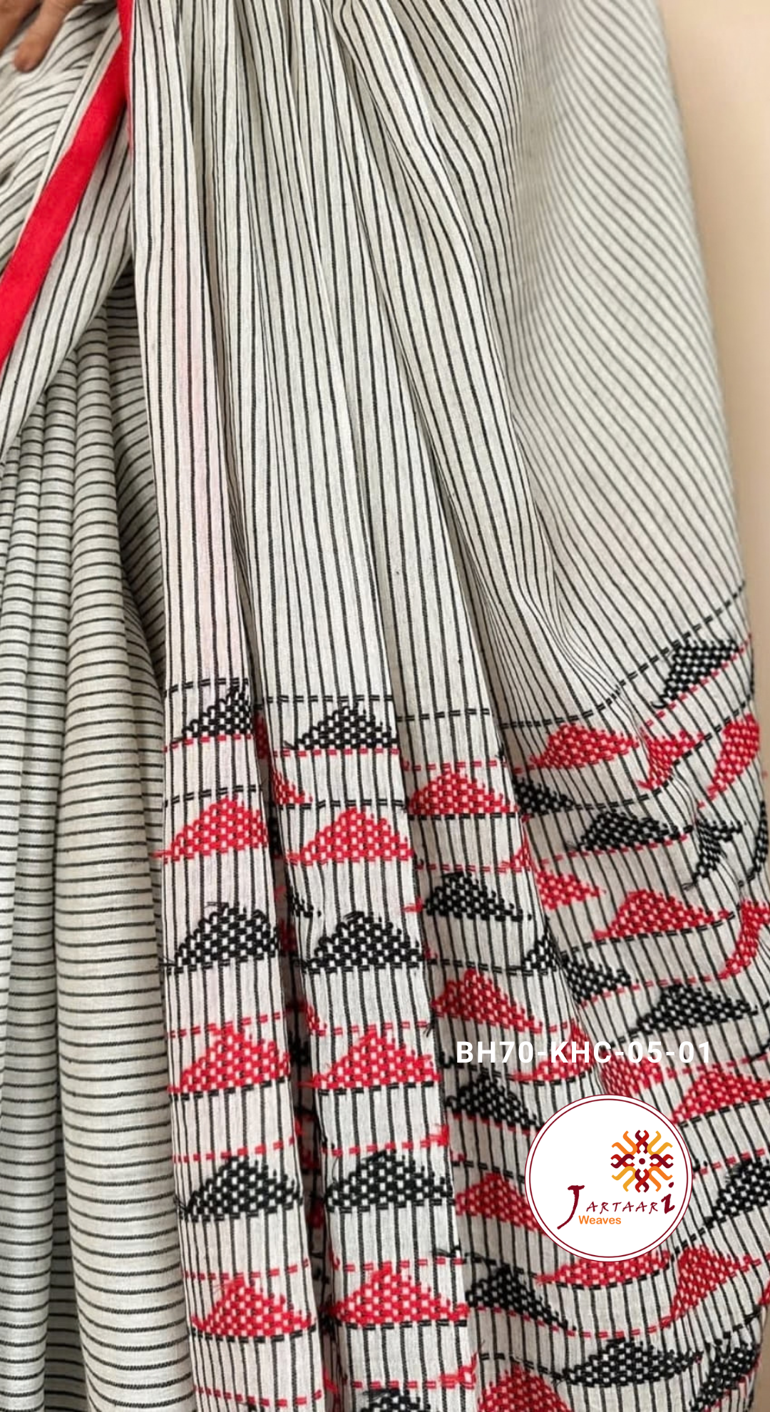 khadi cotton borvi Pallu design saree