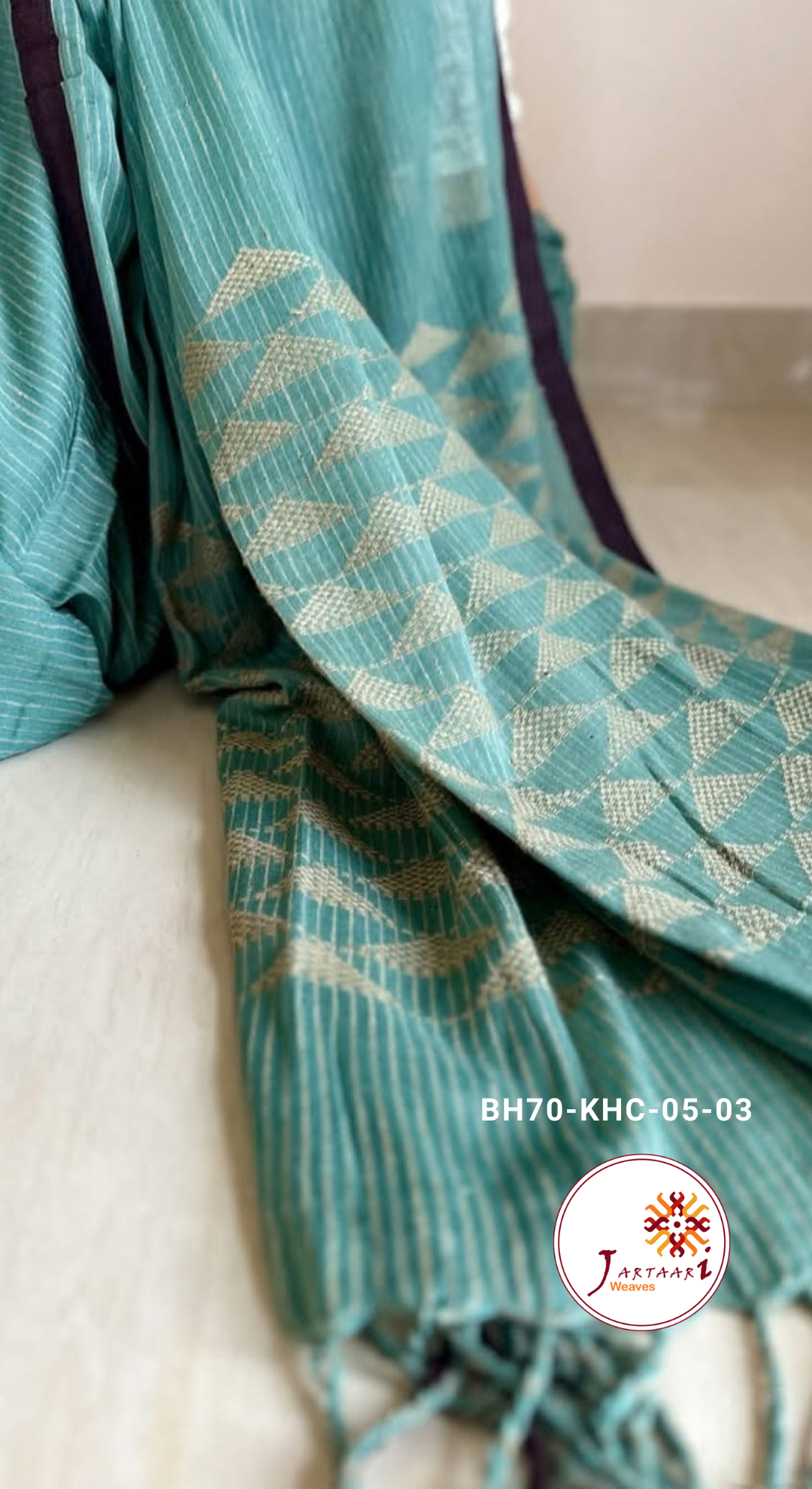 khadi cotton borvi Pallu design saree