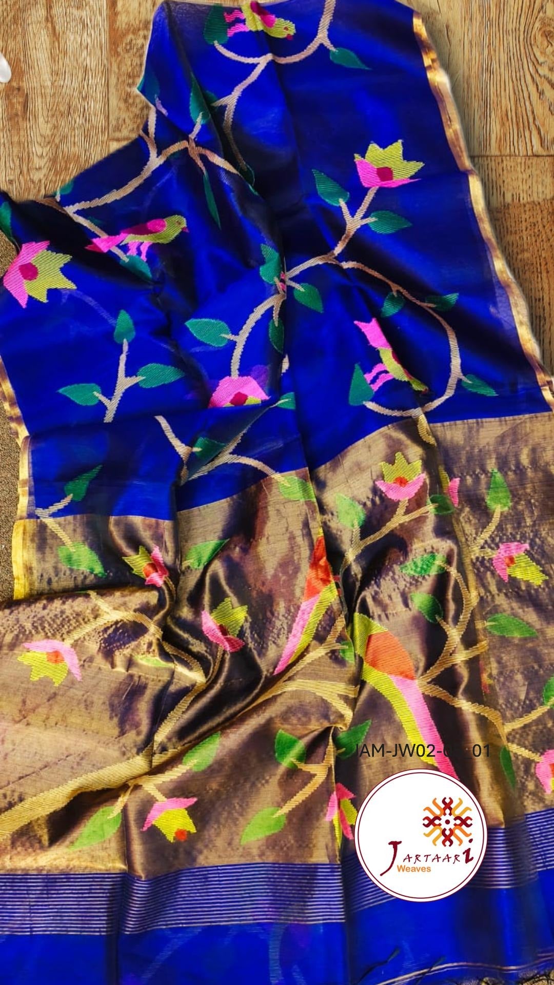 Muslin Silk Hand Jamdani Paithani Pallu