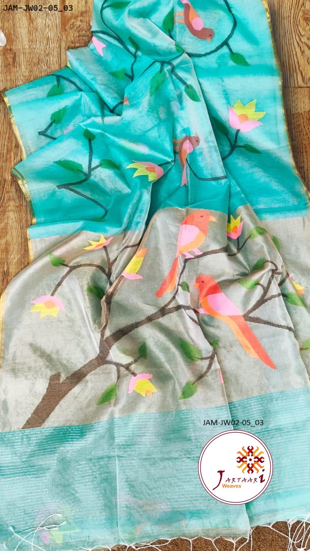 Muslin Silk Hand Jamdani Paithani Pallu