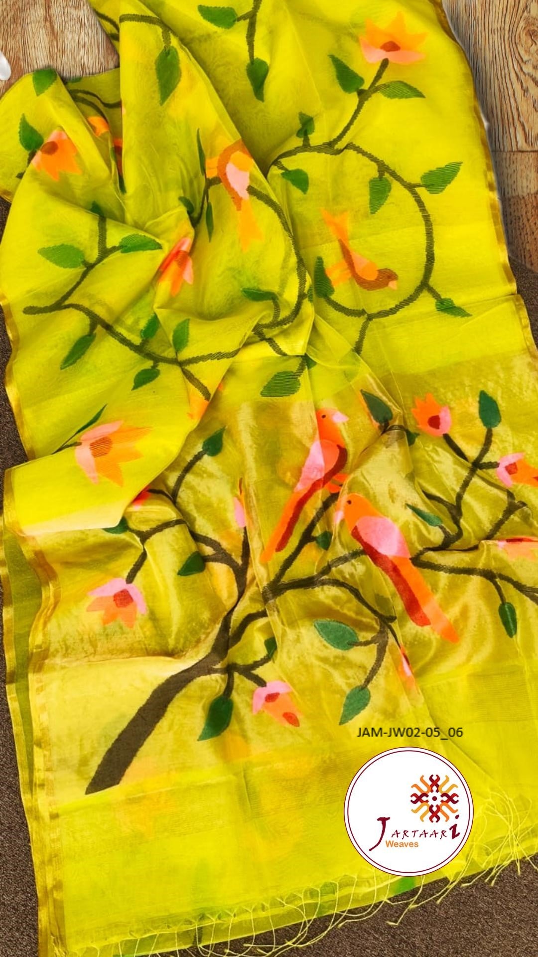 Muslin Silk Hand Jamdani Paithani Pallu
