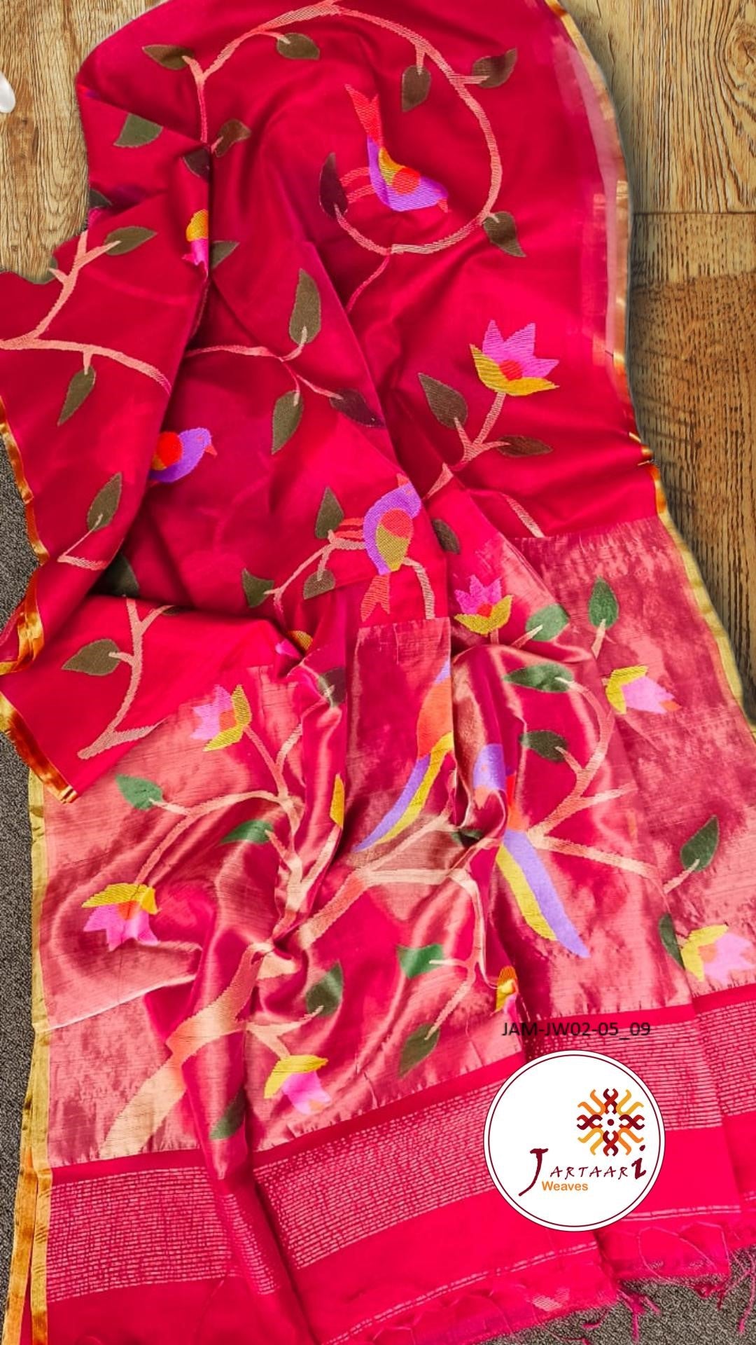 Muslin Silk Hand Jamdani Paithani Pallu