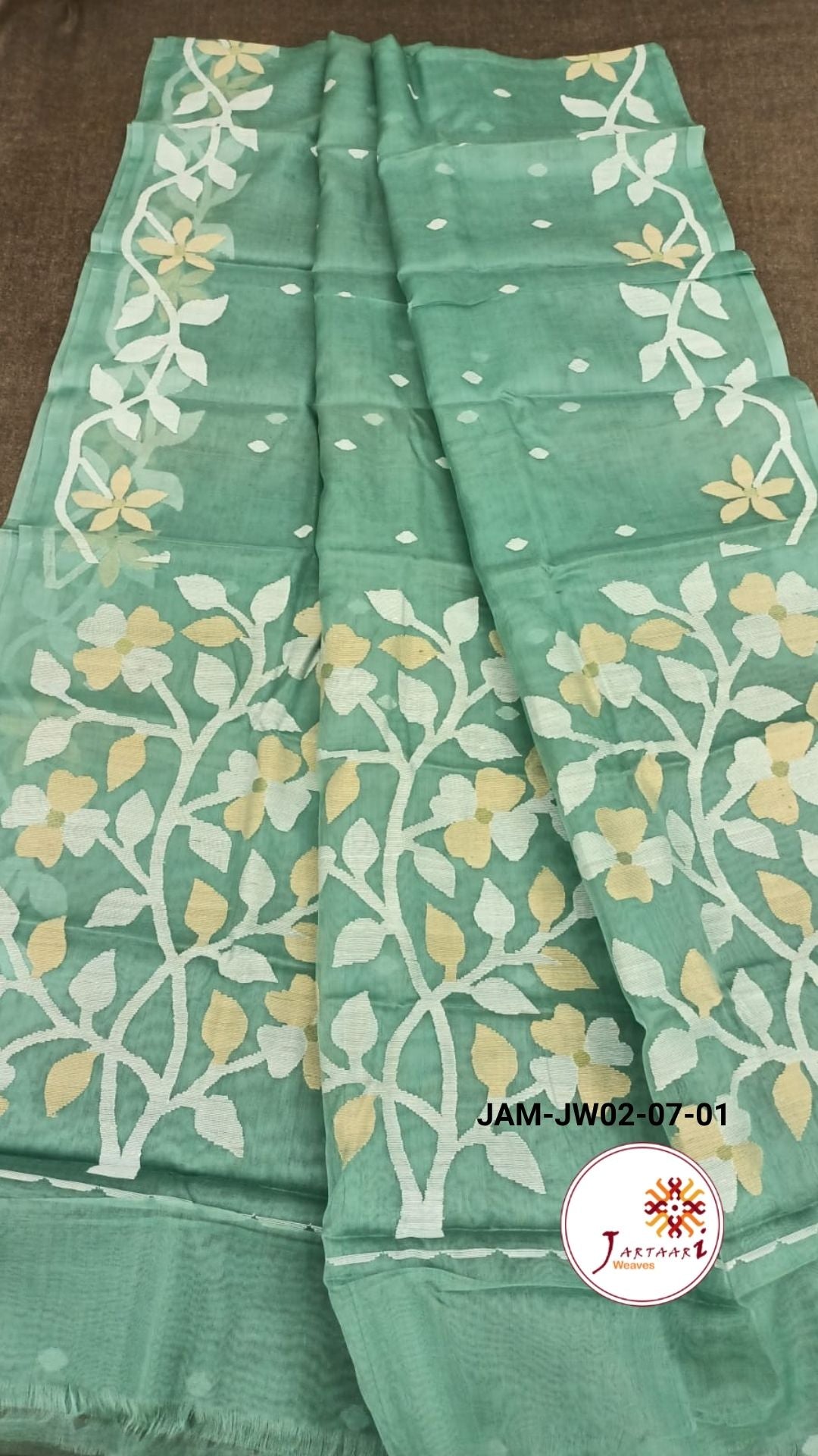 Bengal Handloom Resham Muslin Saree
