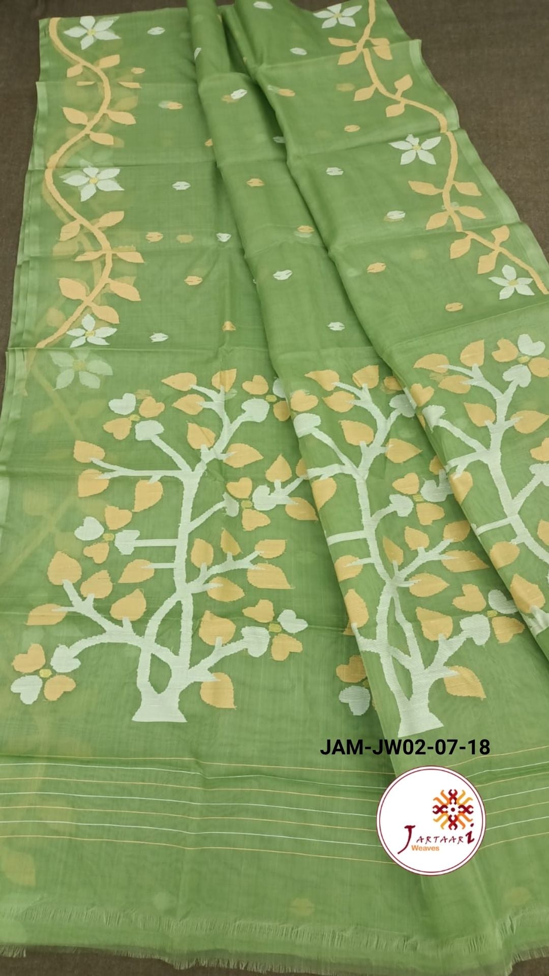 Bengal Handloom Resham Muslin Saree