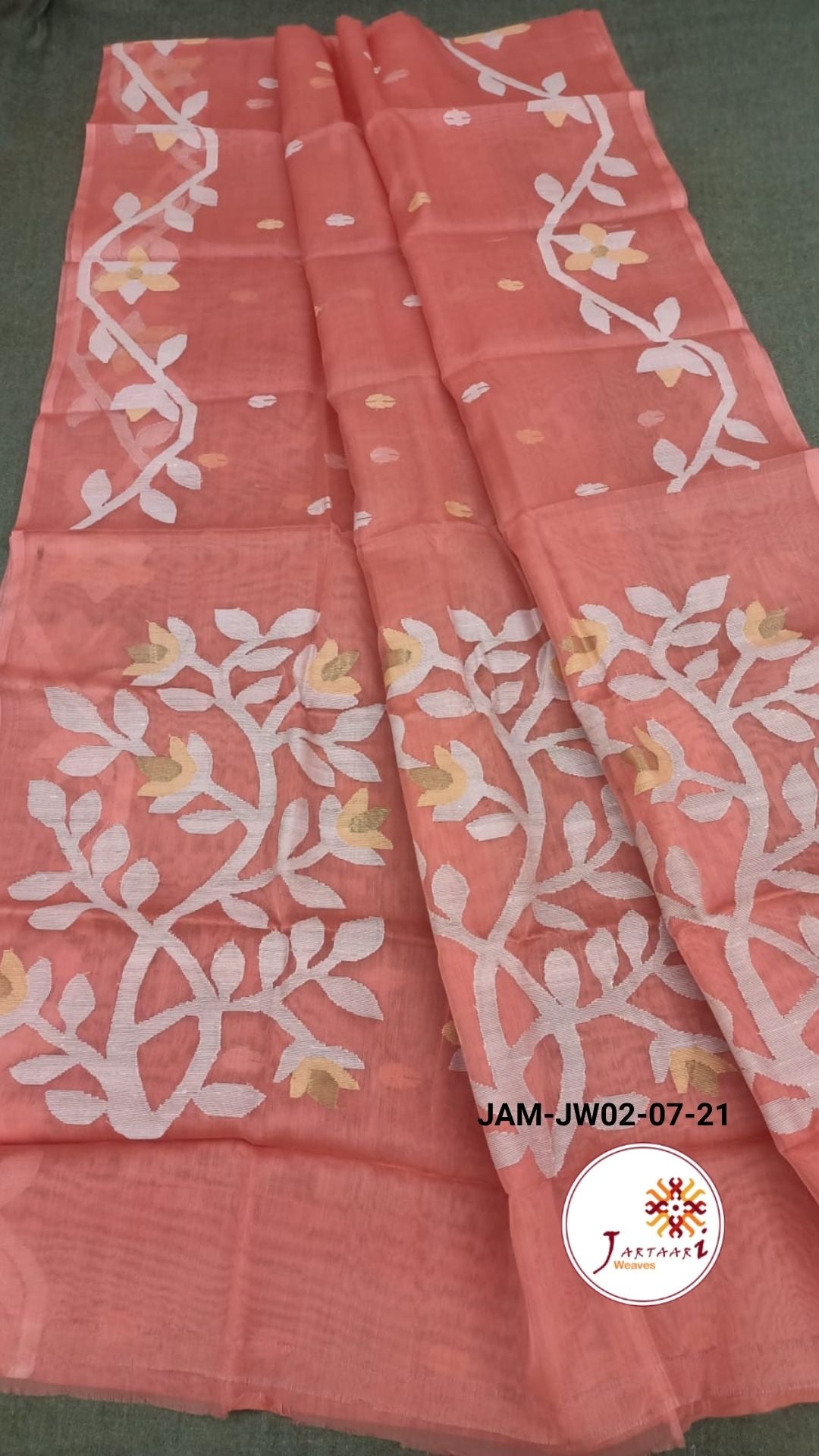 Bengal Handloom Resham Muslin Saree
