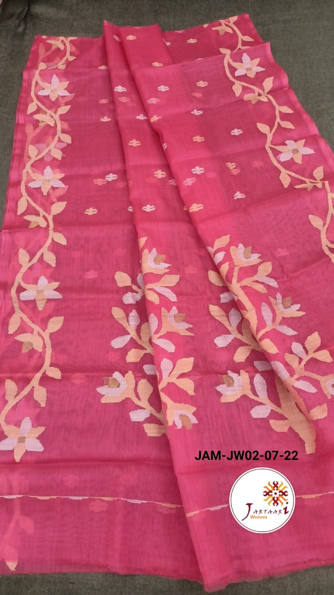 Bengal Handloom Resham Muslin Saree