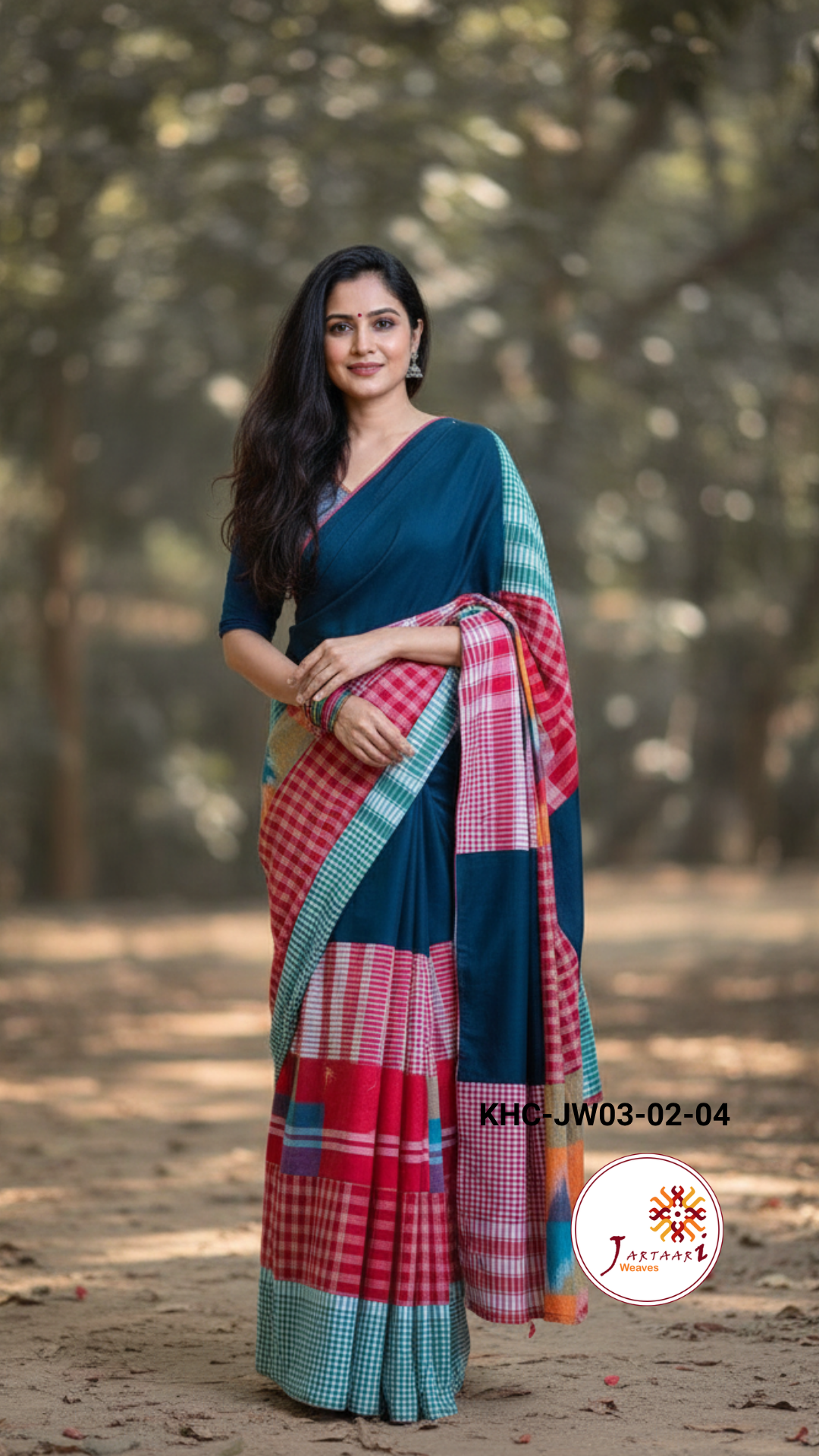 Khadi Cotton Kotki Mix match Gamcha Patchwork Saree