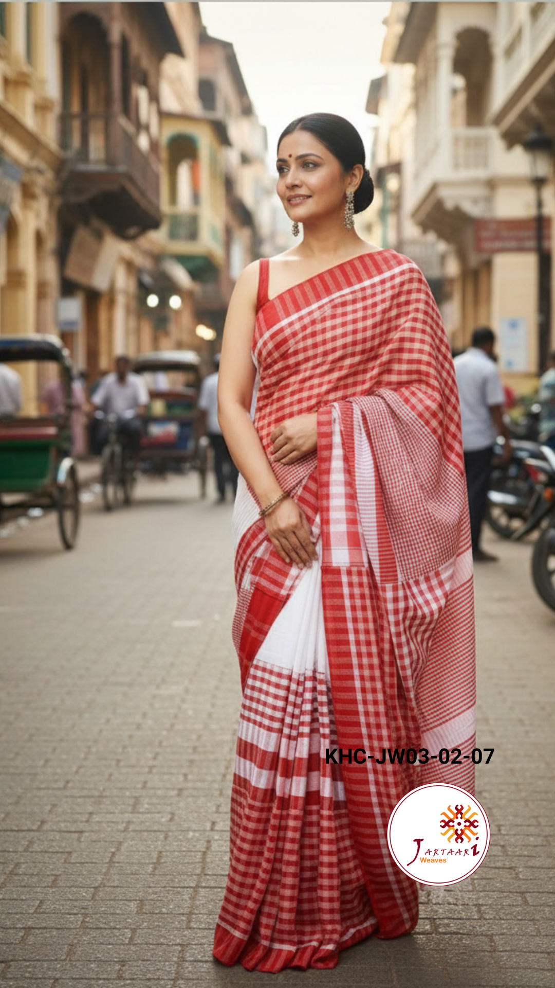 Khadi Cotton Kotki Mix match Gamcha Patchwork Saree