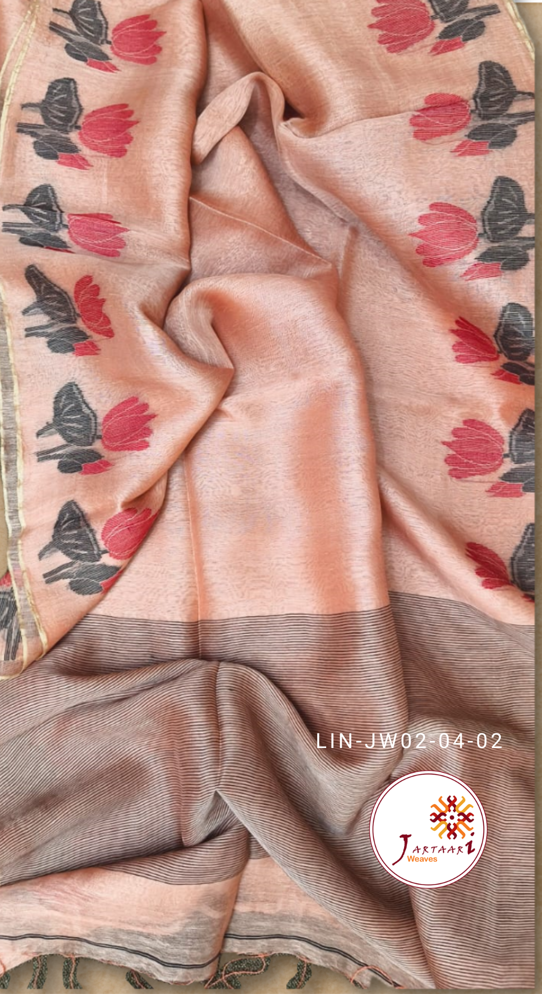 Silk Linen Jamdani Saree
