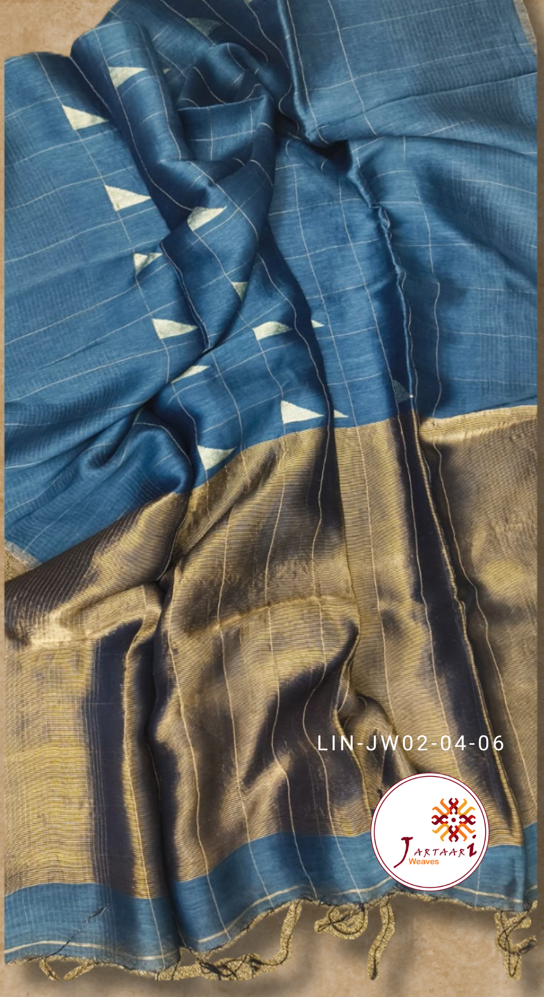 Silk Linen Jamdani Saree
