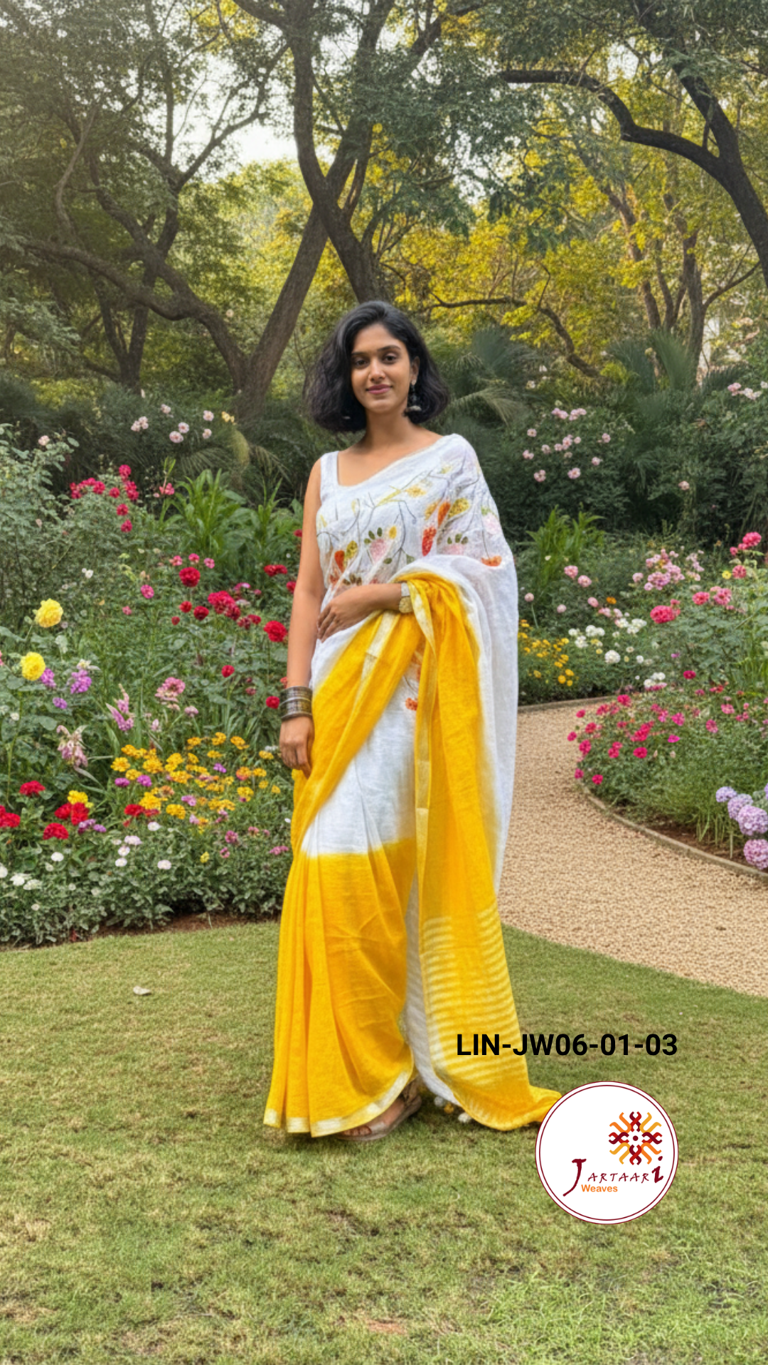 Linen Saree with Hand Work