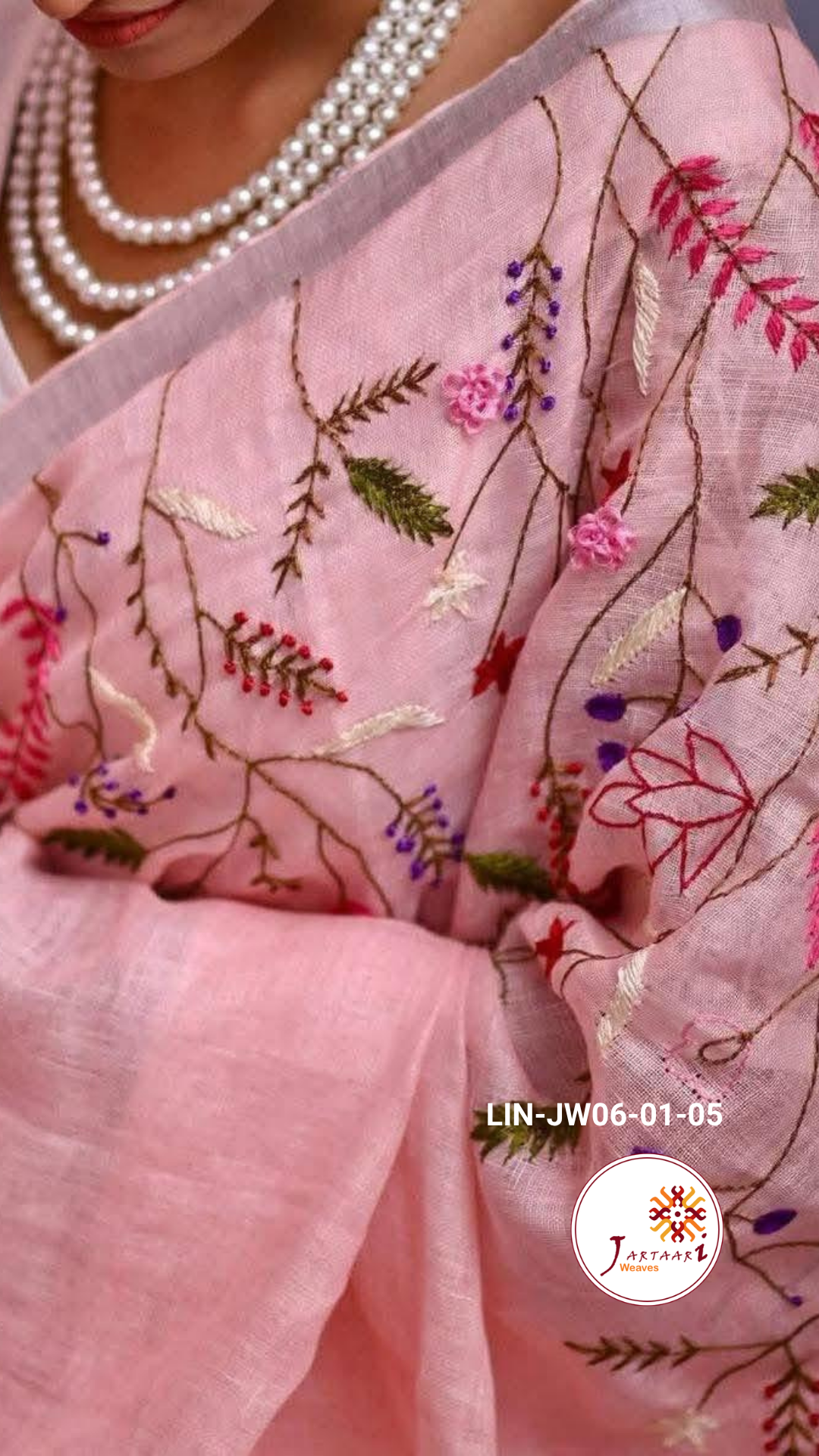 Linen Saree with Hand Work