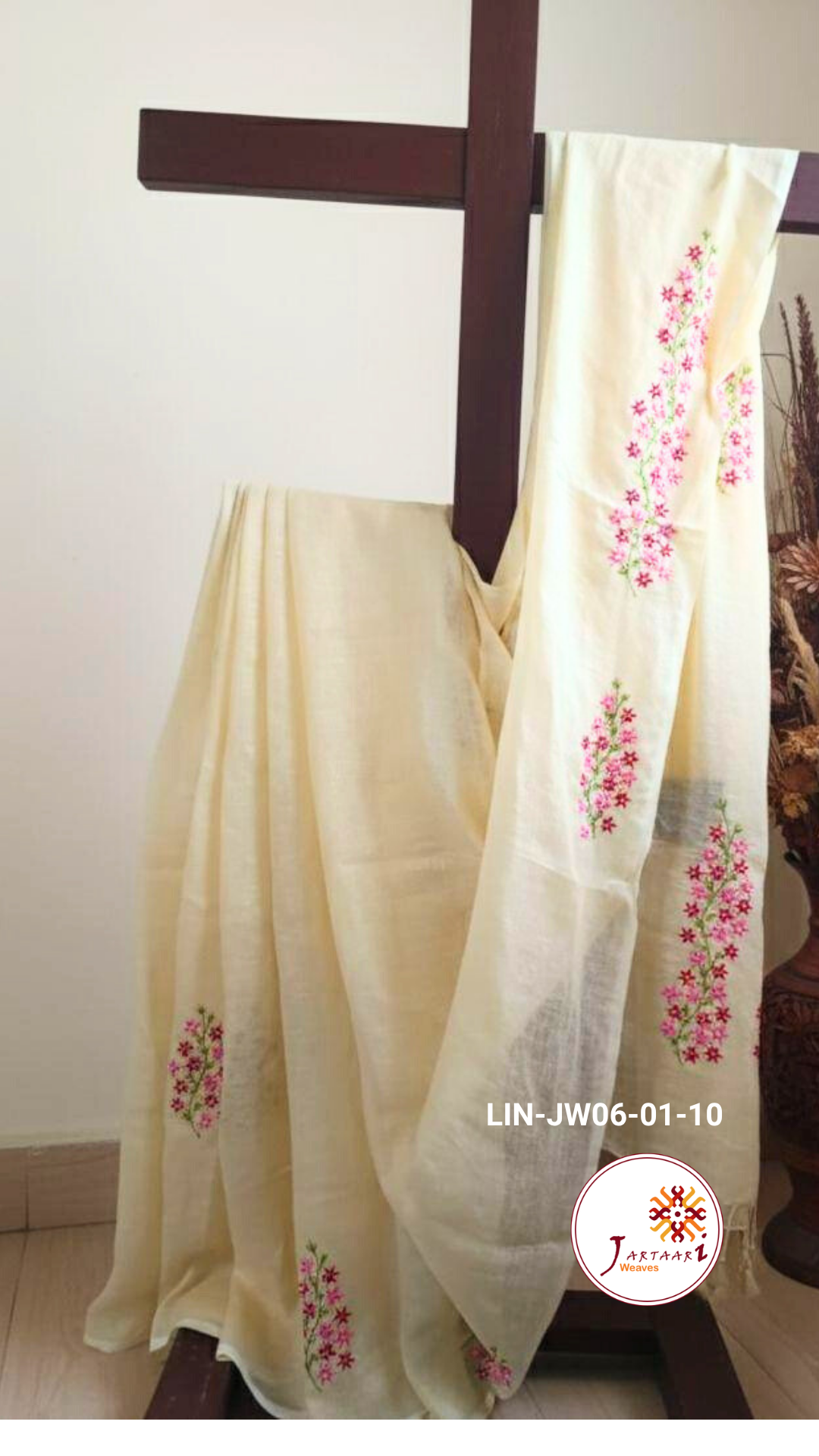 Linen Saree with Hand Work