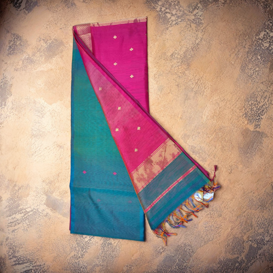 Maheshwari Handloom Saree Multicolour pattern - Blue - MAH01-00094-02