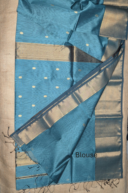 Maheshwari Handloom saree-MAH01-00156-01-GRN