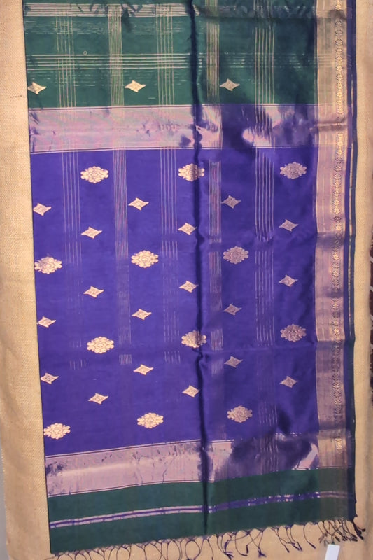 Maheshwari Handloom saree-MAH01-00220-03-GRN