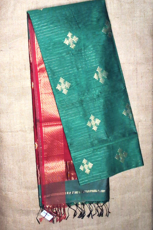 Maheshwari Handloom saree-MAH01-00185-03-GRN