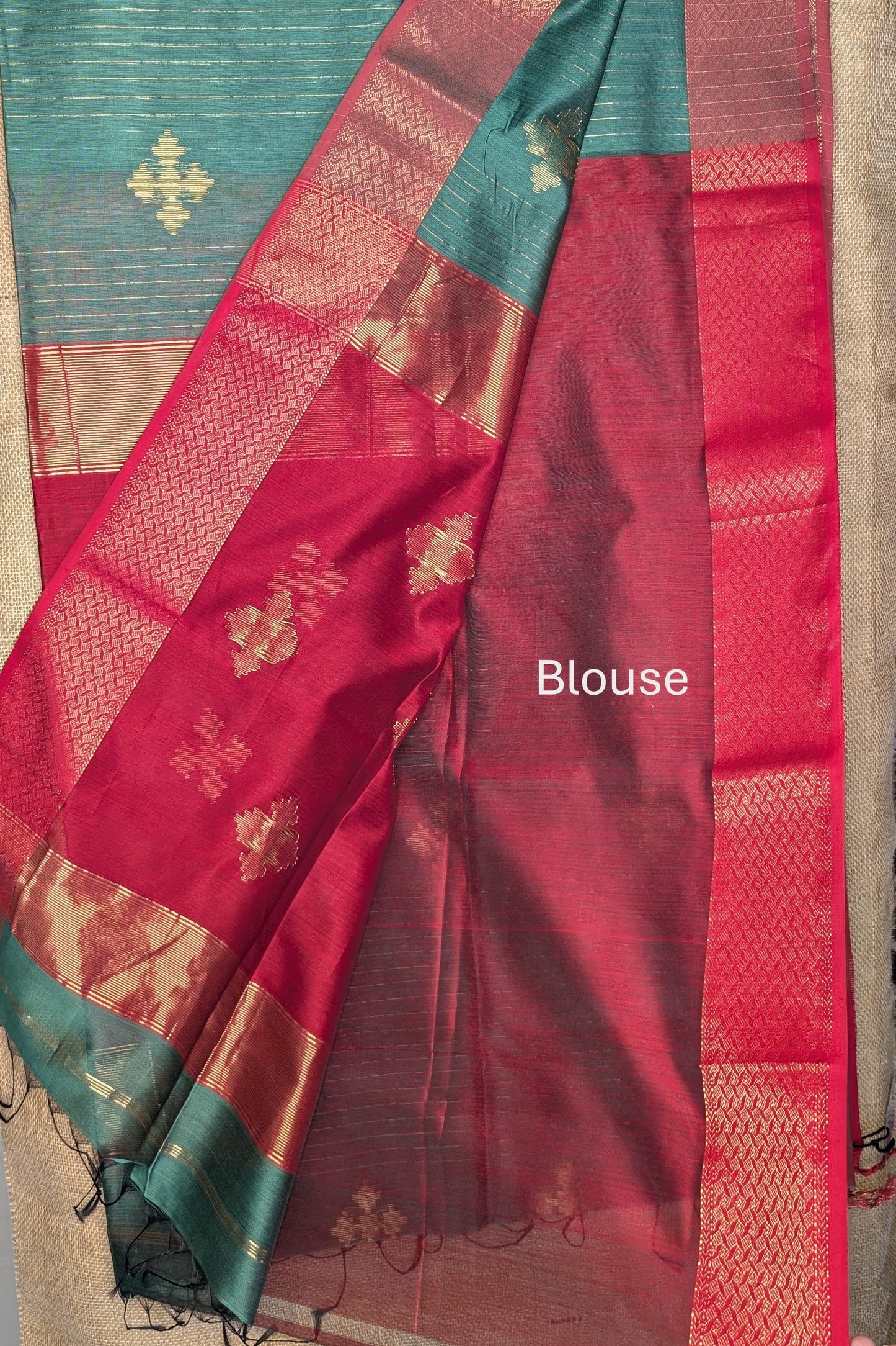 Maheshwari Handloom saree-MAH01-00185-03-GRN