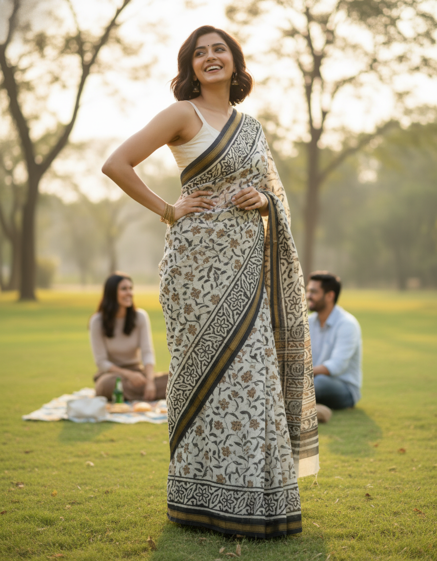 Maheshwari Handloom saree-MAH01-00122-03-BLK