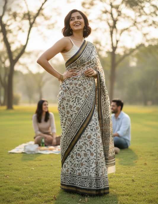 Maheshwari Handloom saree-MAH01-00122-03-BLK