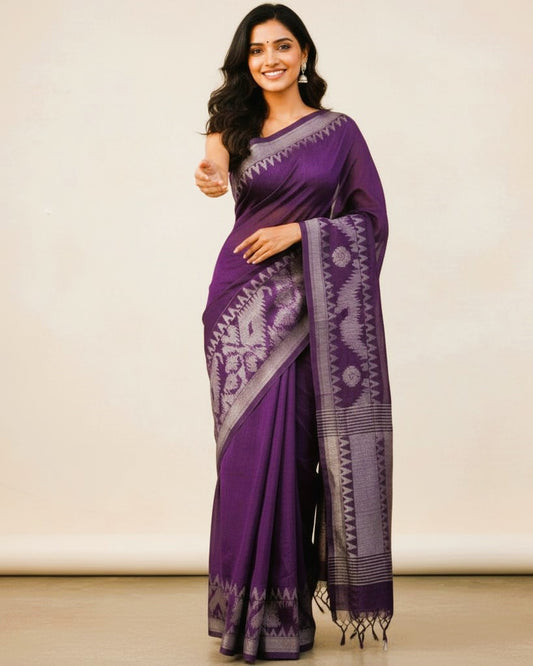Handloom Linen Saree BEN01-00001-01- PRL